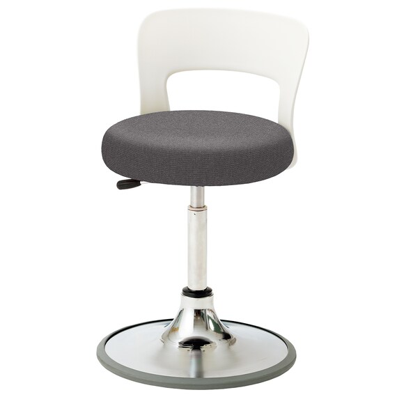 昇降チェア(CA-P14B-Z 背付き 円盤脚 ラバープロテクタ 布-GY) 1枚目画像