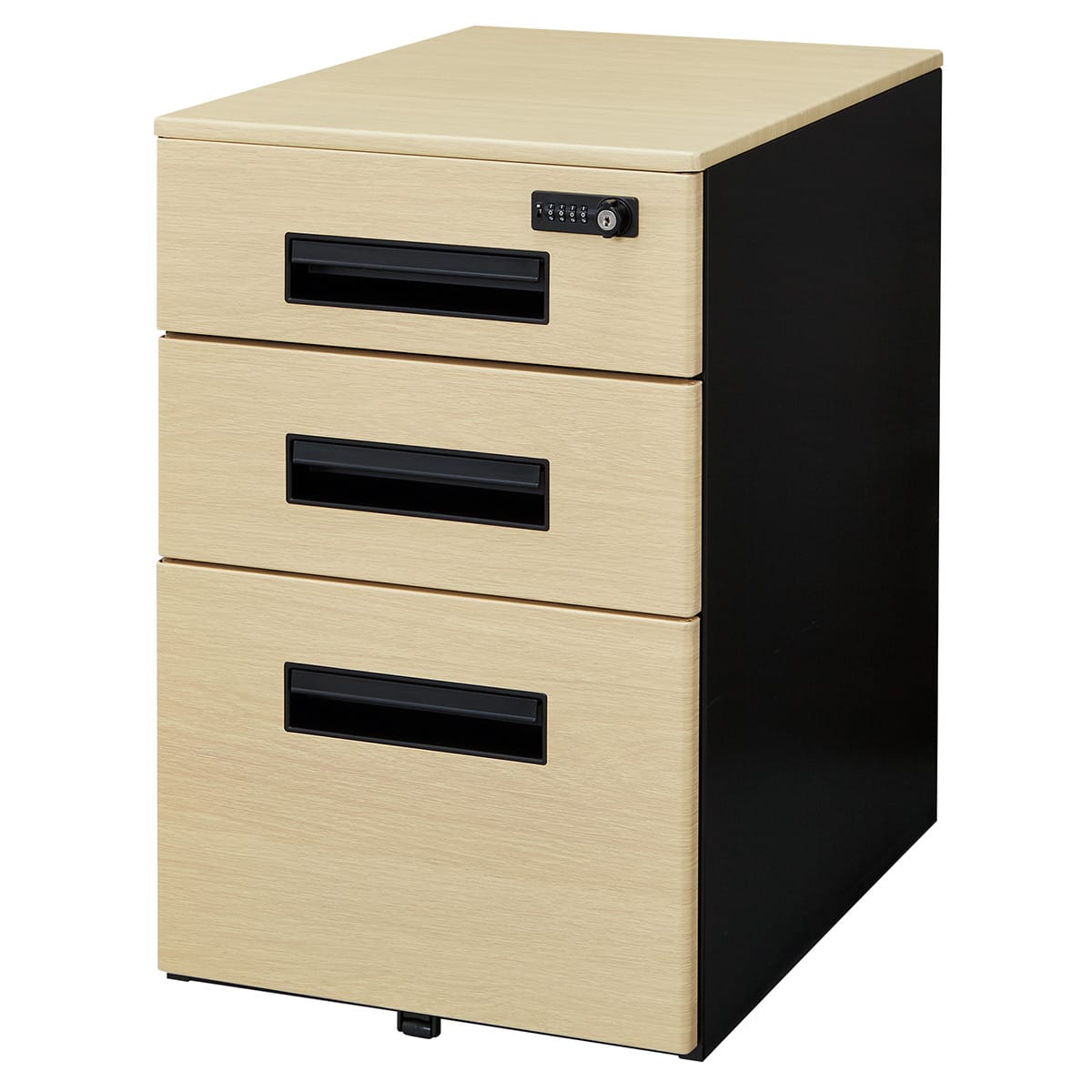 ワゴン(3段 HD-3-MLD ダイヤル錠 OAK/BK) | ニトリネット【公式】 家具