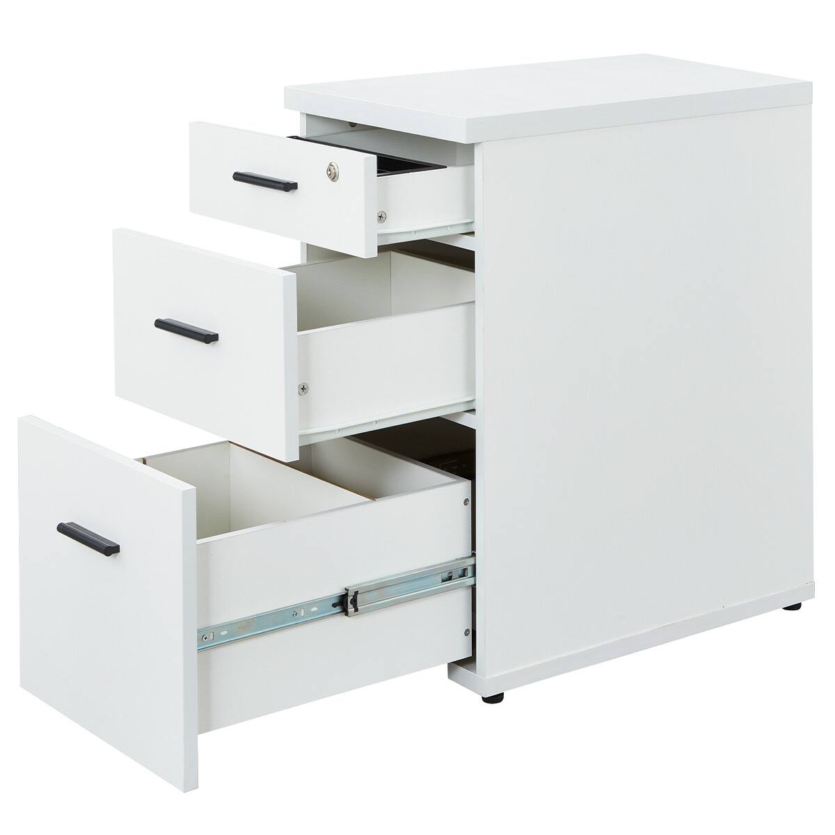 新品脇机 脇机 2段 幅400×奥行700mm デスクワゴン 鍵付き LD-WD2B（商品番号：ld
