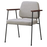 スチール脚チェア(フォルマ MB B-UP5327 肘:ダークブラウン)