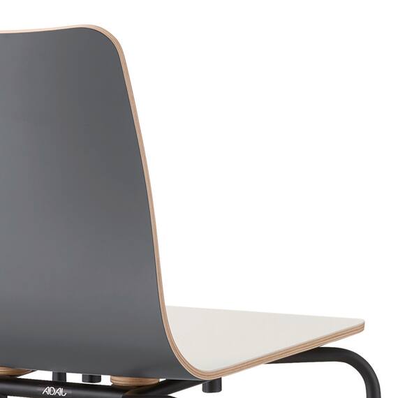 スチール脚チェア(スカラ BK-DGY) 4枚目画像