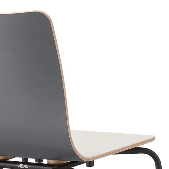 スチール脚チェア(スカラ BK-DGY) 4枚目画像