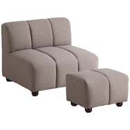 1人用布張りソファ (ブーケ スツール付き W800)