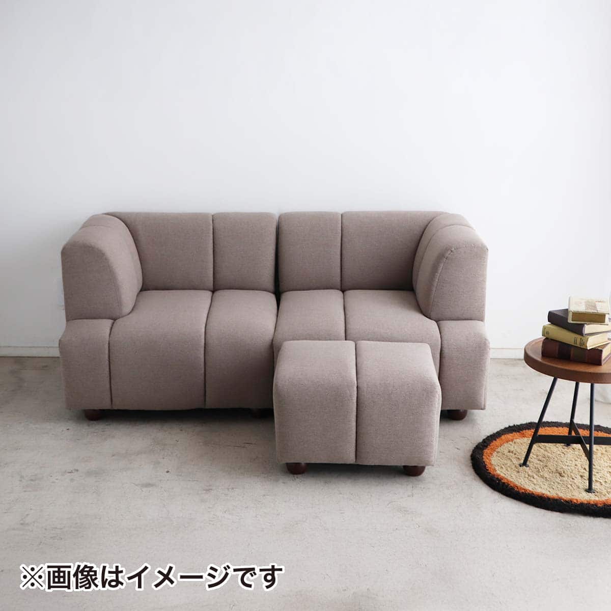 1人用布張りソファ (ブーケ スツール付き W800 BE) | ニトリネット