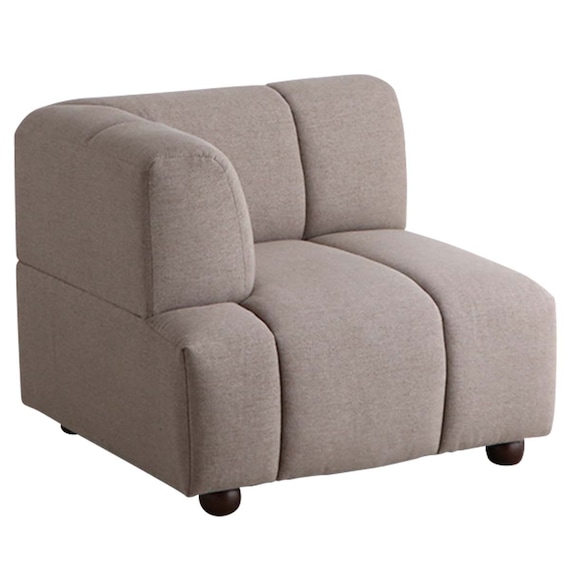 布張りソファ3点セット (ブーケ 左肘+右肘+肘なし スツール付き BE) 3枚目画像