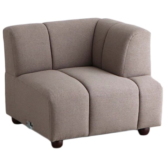 布張りソファ3点セット (ブーケ 左肘+右肘+肘なし スツール付き BE) 5枚目画像