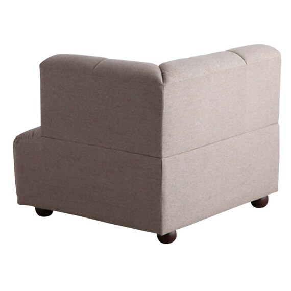 布張りソファ3点セット (ブーケ 左肘+右肘+肘なし スツール付き BE) 9枚目画像