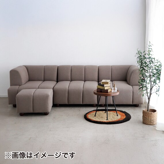 布張りソファ3点セット (ブーケ 左肘+右肘+肘なし スツール付き BE) 16枚目画像