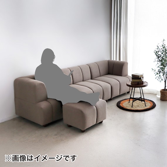 布張りソファ3点セット (ブーケ 左肘+右肘+肘なし スツール付き BE) 17枚目画像