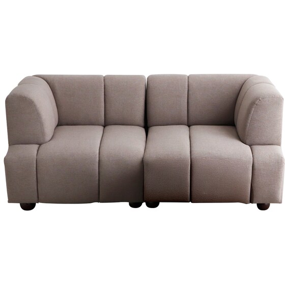 布張りソファ2点セット (ブーケ 左肘+右肘 BE) 1枚目画像