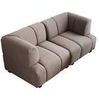 布張りソファ2点セット (ブーケ 左肘+右肘 BE) 2枚目画像