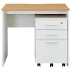 デスク+ワゴン2点セット(MGN 800 OAK/WH) 3枚目画像