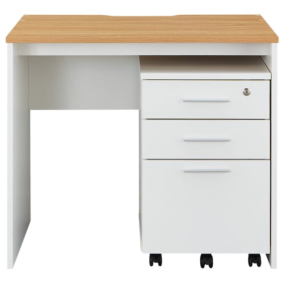 デスク+ワゴン2点セット(MGN 800 OAK/WH) 3枚目画像