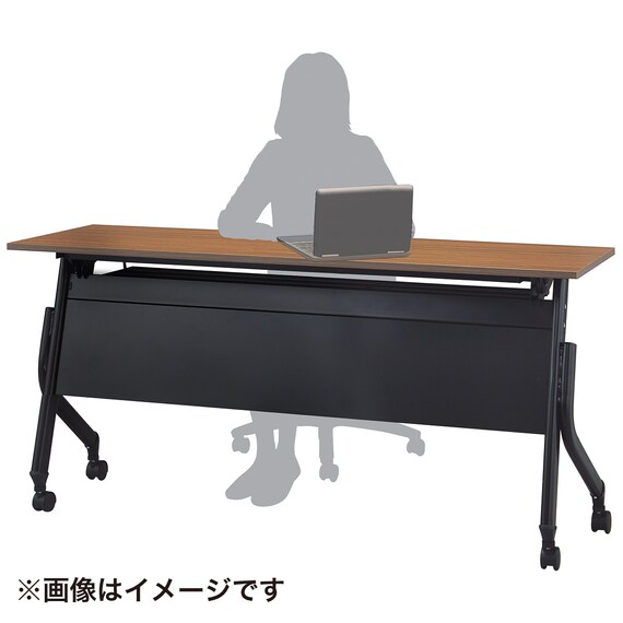 会議用テーブル(NT-15045 NF10 スチール幕板 WN/BK) 11枚目画像