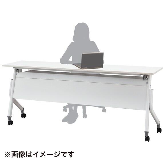 会議用テーブル(NT-18045 NF10 スチール幕板 WH) 14枚目画像