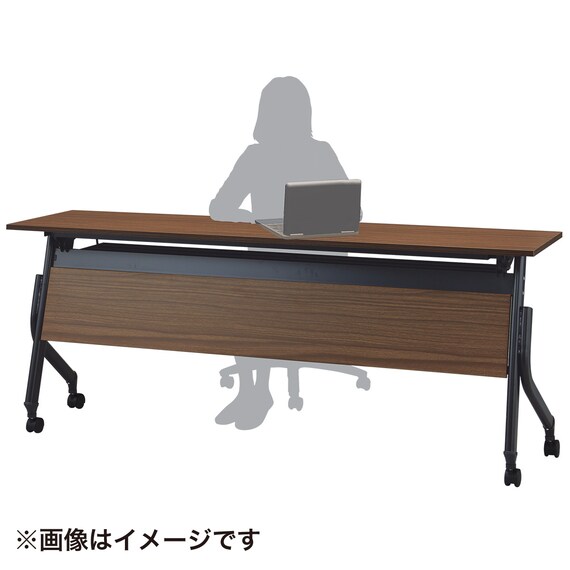 会議用テーブル(NT-18045 NF10 木目幕板 WN/BK) 13枚目画像