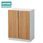 キャビネット2段 フル扉タイプ(MGN WH/OAK) 1枚目画像