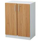 キャビネット2段 フル扉タイプ(MGN WH/OAK) 2枚目画像