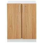 キャビネット2段 フル扉タイプ(MGN WH/OAK) 3枚目画像