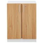 キャビネット2段 フル扉タイプ(MGN WH/OAK) 3枚目画像