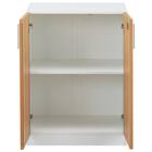 キャビネット2段 フル扉タイプ(MGN WH/OAK) 6枚目画像