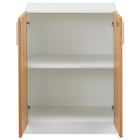 キャビネット2段 フル扉タイプ(MGN WH/OAK) 6枚目画像