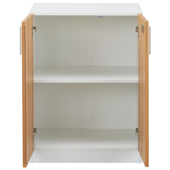 キャビネット2段 フル扉タイプ(MGN WH/OAK) 6枚目画像