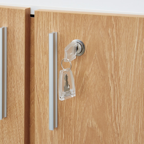 キャビネット2段 フル扉タイプ(MGN WH/OAK) 10枚目画像