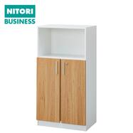 キャビネット(MGN 3段 扉付き WH/OAK)