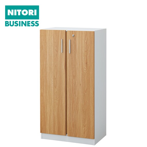 木製キャビネット(3段 MGN フル扉タイプ WH/OAK) 1枚目画像