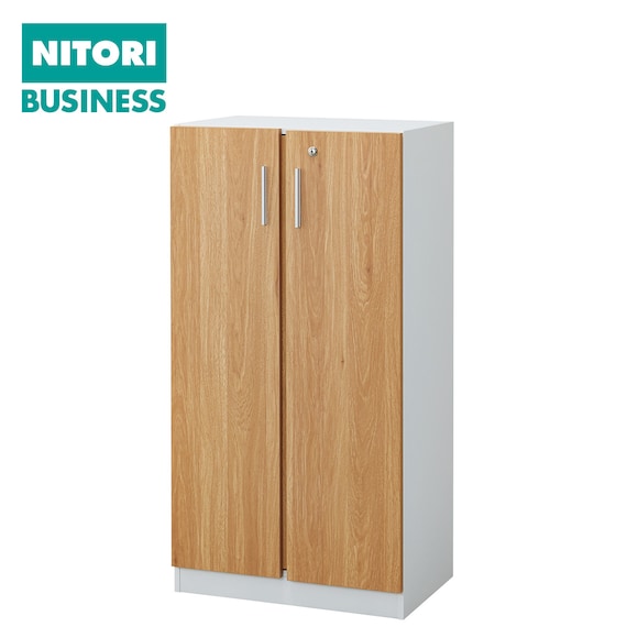 木製キャビネット(3段 MGN フル扉タイプ WH/OAK) 1枚目画像