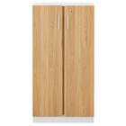 木製キャビネット(3段 MGN フル扉タイプ WH/OAK) 3枚目画像