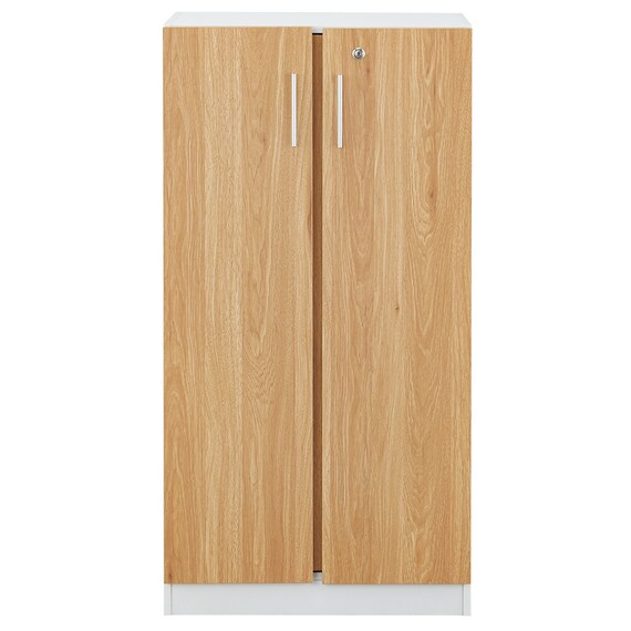 木製キャビネット(3段 MGN フル扉タイプ WH/OAK) 3枚目画像