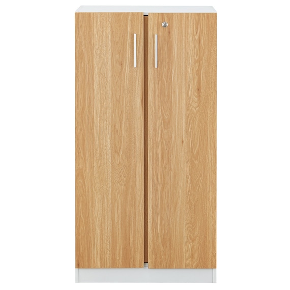 木製キャビネット(3段 MGN フル扉タイプ WH/OAK) 3枚目画像