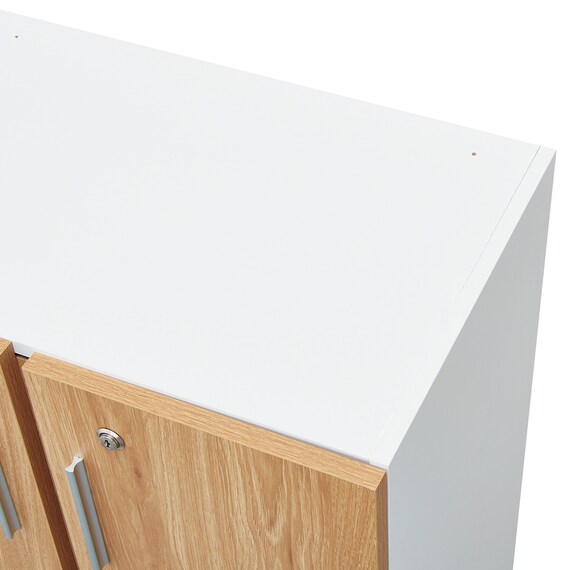 木製キャビネット(3段 MGN フル扉タイプ WH/OAK) 9枚目画像