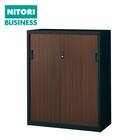 スチール書庫(TSNS3 04N 引き戸 木目柄WN) 1枚目画像