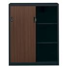 スチール書庫(TSNS3 04N 引き戸 木目柄WN) 6枚目画像