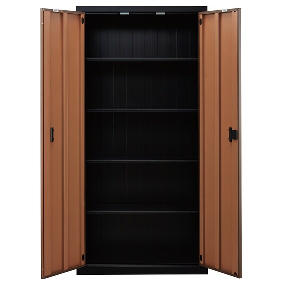 スチール書庫(TSNS2 03N 両開き戸 木目柄WN) 7枚目画像