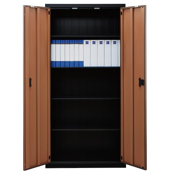 スチール書庫(TSNS2 03N 両開き戸 木目柄WN) 8枚目画像