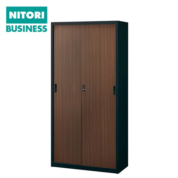 スチール書庫(TSNS3 05N 引き戸 木目柄WN) 1枚目画像