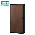 スチール書庫(TSNS3 05N 引き戸 木目柄WN) 1枚目画像