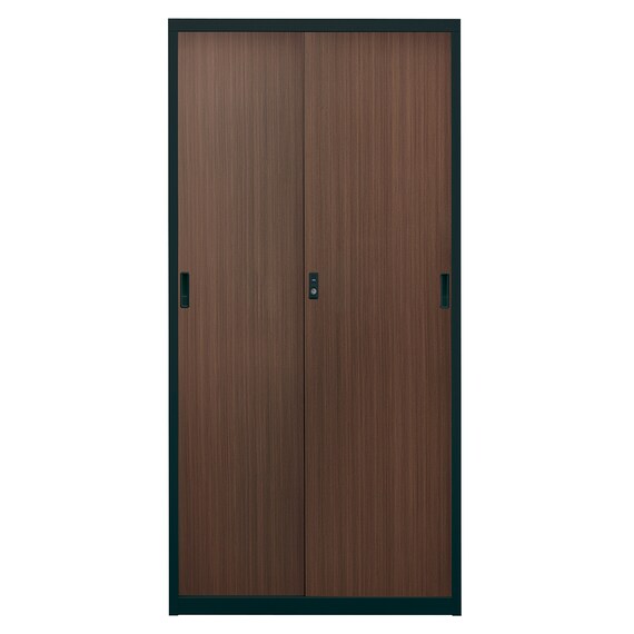 スチール書庫(TSNS3 05N 引き戸 木目柄WN) 3枚目画像