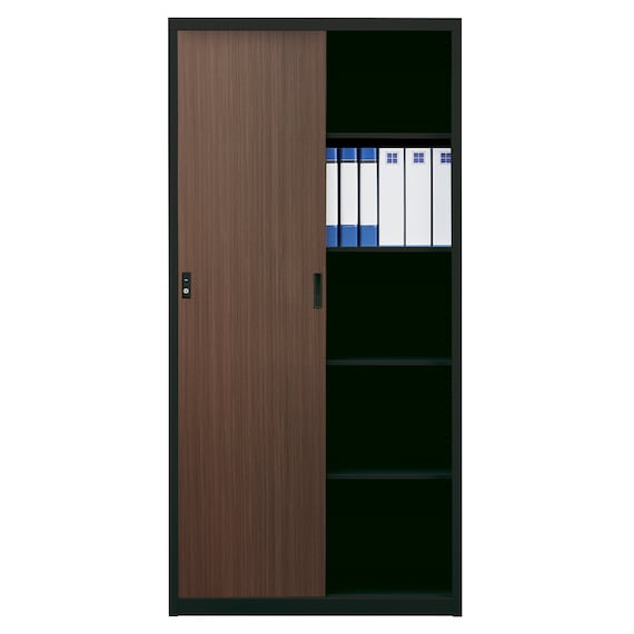 スチール書庫(TSNS3 05N 引き戸 木目柄WN) 7枚目画像