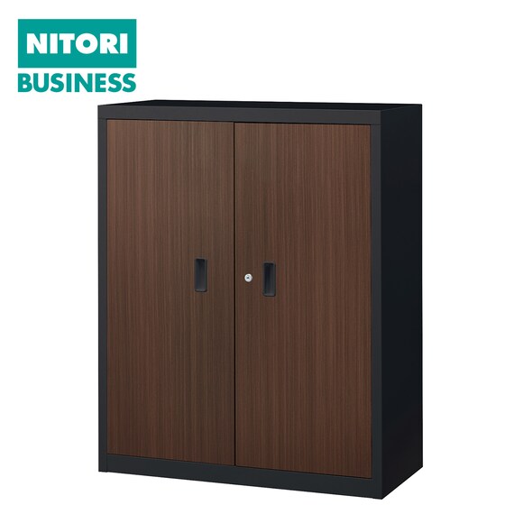 スチール書庫(TSNS3 08N 両開き戸 木目柄WN) 1枚目画像