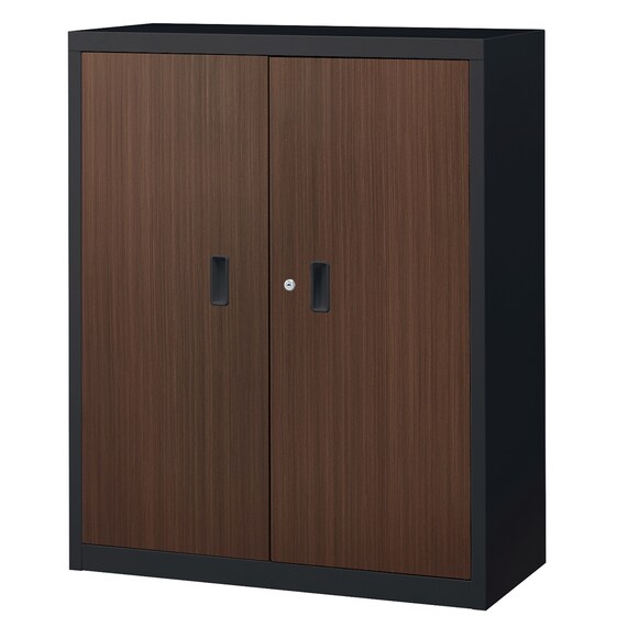 スチール書庫(TSNS3 08N 両開き戸 木目柄WN) 2枚目画像