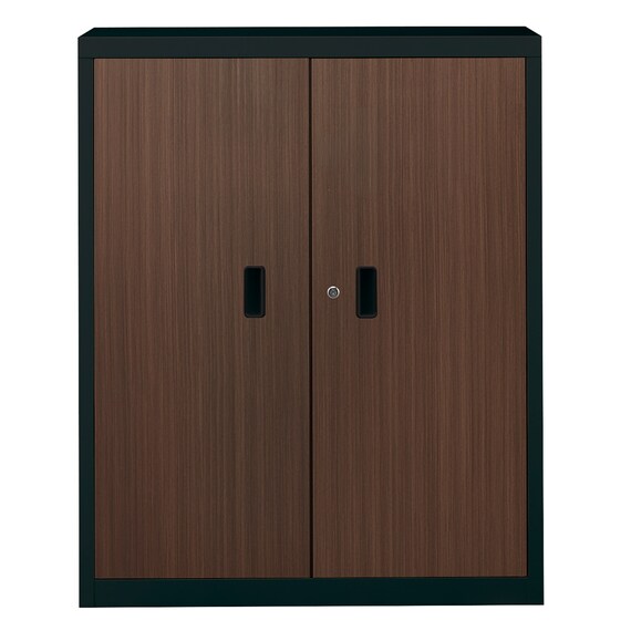 スチール書庫(TSNS3 08N 両開き戸 木目柄WN) 3枚目画像