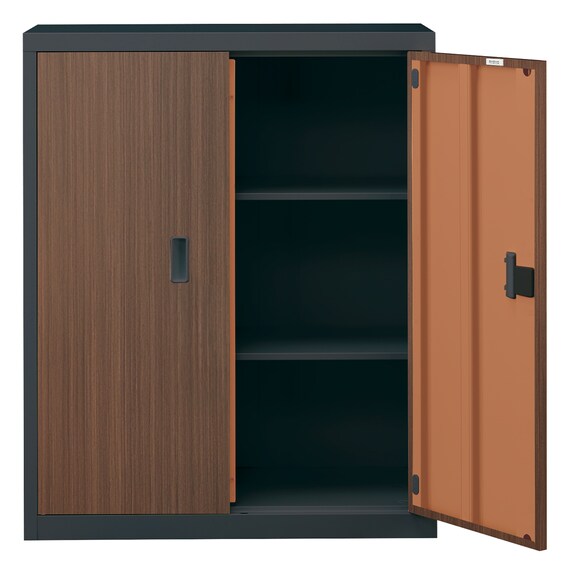 スチール書庫(TSNS3 08N 両開き戸 木目柄WN) 6枚目画像