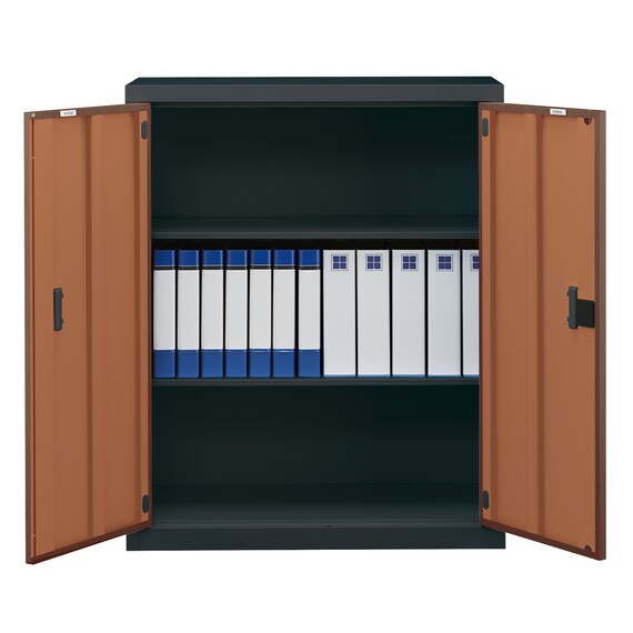 スチール書庫(TSNS3 08N 両開き戸 木目柄WN) 8枚目画像