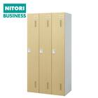 3人用スチールロッカー(TSYG-03 ORM アウトセットタイプ 木目柄OAK) 1枚目画像