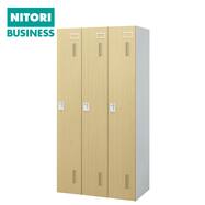 3人用スチールロッカー(TSYG-03 ORM アウトセットタイプ 木目柄)